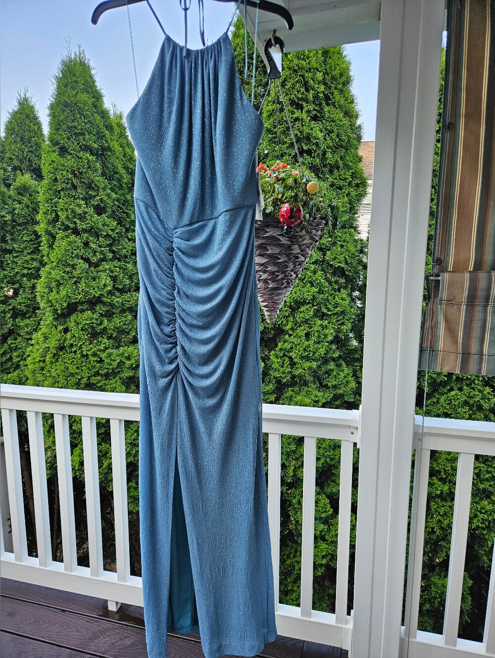 Aidan Mattox Icy Sage Halter Evening Dress. Size 10. NWT.